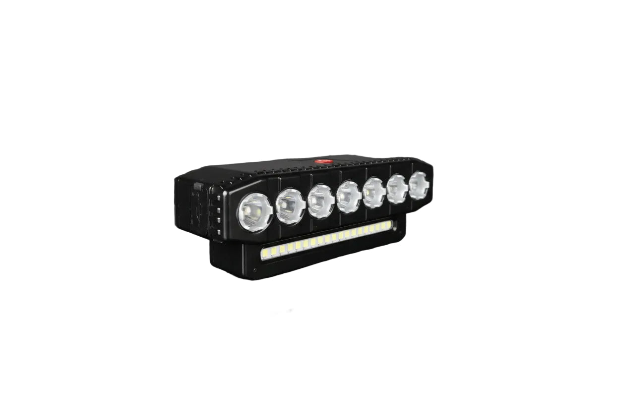 Duel bike light from side where USB is connected
